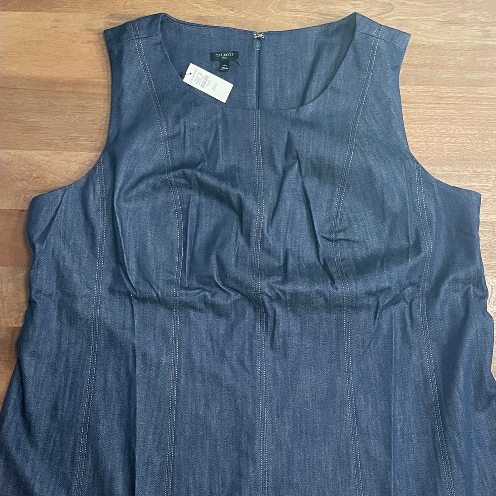 Talbots Denim Sleeveless Shift Dress, 20W — NWT - Picture 2 of 12